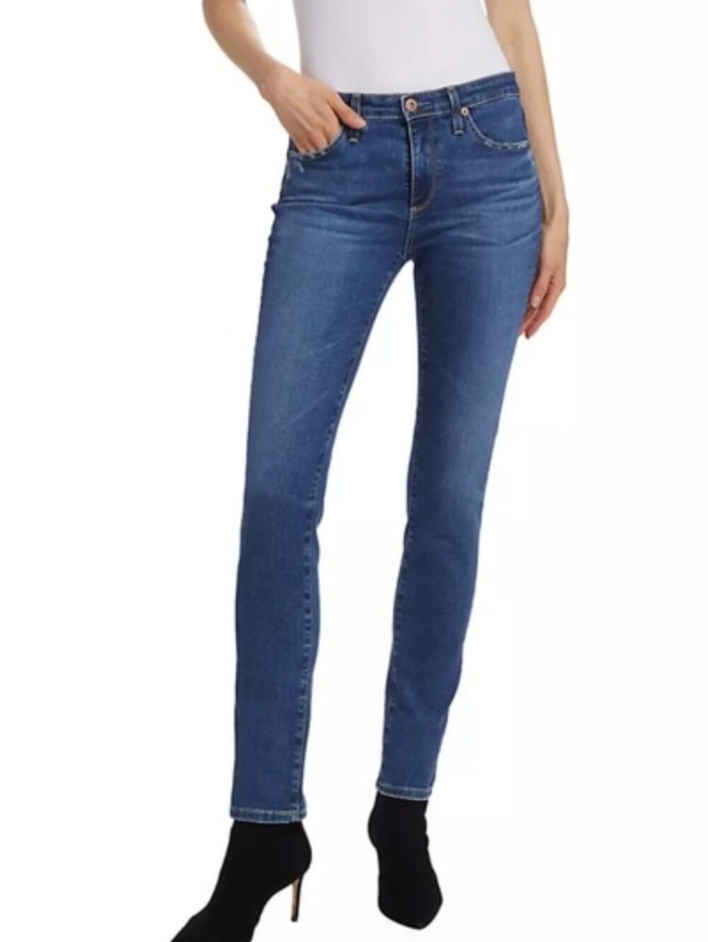 AG The Prima Mid-Rise Cigarette Jeans 27R Intensify Adriano Goldschmeid